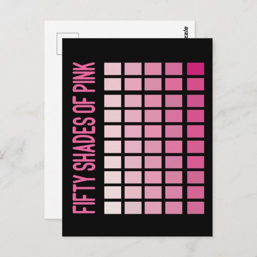Vijftig schaduwen roze briefkaart (Voorkant / Achterkant)