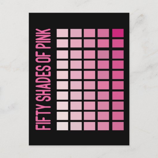 Vijftig schaduwen roze briefkaart (Voorkant)
