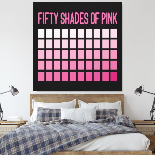 Vijftig schaduwen roze canvas afdruk (Insitu (Slaapkamer))