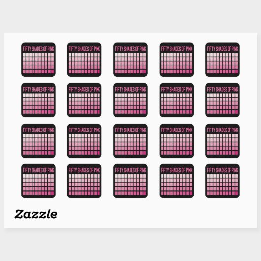 Vijftig schaduwen roze vierkante sticker (Vel)