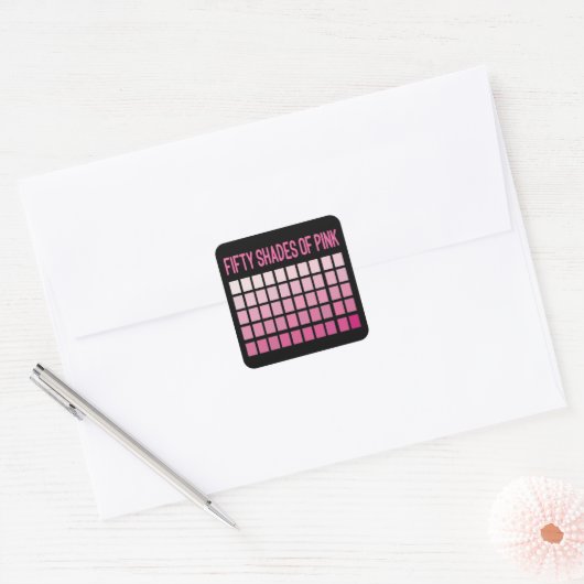 Vijftig schaduwen roze vierkante sticker (Envelop)