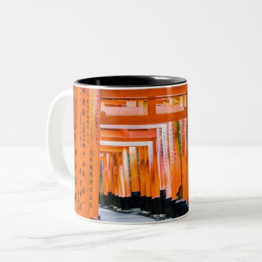 Vijftig schaduwen van het sinaasappel - Senbon Tor Tweekleurige Koffiemok (Voorkant links)