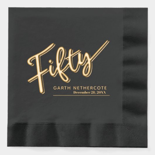Vijftig script tekst 50ste verjaardag aangepaste n folie servetten (Voorkant)