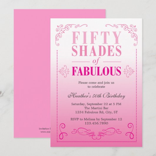 Vijftig Shades van de Uitnodiging van de Dag van d (Voorkant / Achterkant)