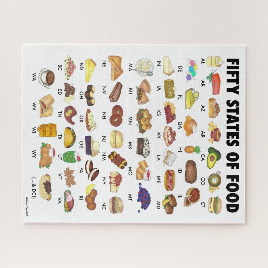 VIJFTIG STATEN VAN LEVENSMIDDELEN Verenigde Staten Legpuzzel (Horizontaal)