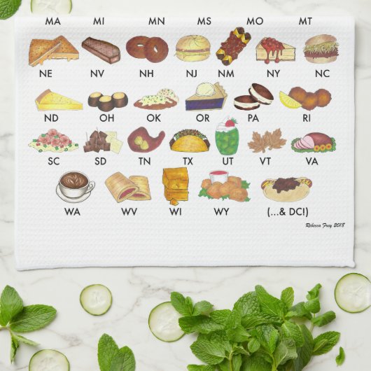 VIJFTIG STATEN VAN LEVENSMIDDELEN Verenigde Staten Theedoek (Gevouwen)
