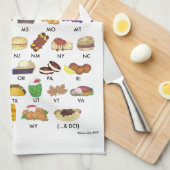 VIJFTIG STATEN VAN LEVENSMIDDELEN Verenigde Staten Theedoek (Quarter Fold)