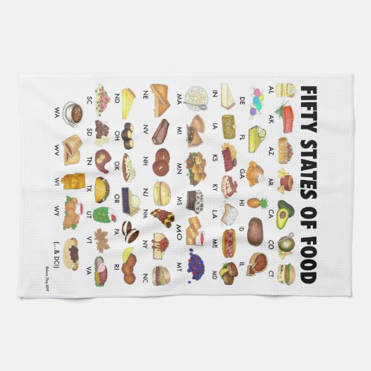 VIJFTIG STATEN VAN LEVENSMIDDELEN Verenigde Staten Theedoek (Horizontaal)