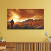 Vijftig Sunset gebergte - Nationaal Park Glacier Canvas Afdruk (Insitu (Woonkamer))