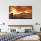 Vijftig Sunset gebergte - Nationaal Park Glacier Canvas Afdruk (Insitu (Slaapkamer))