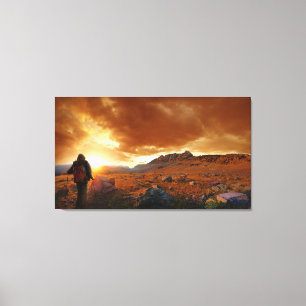 Vijftig Sunset gebergte - Nationaal Park Glacier Canvas Afdruk
