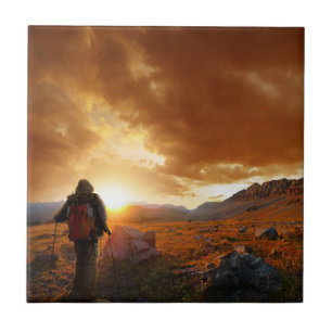 Vijftig Sunset gebergte - Nationaal Park Glacier Tegeltje