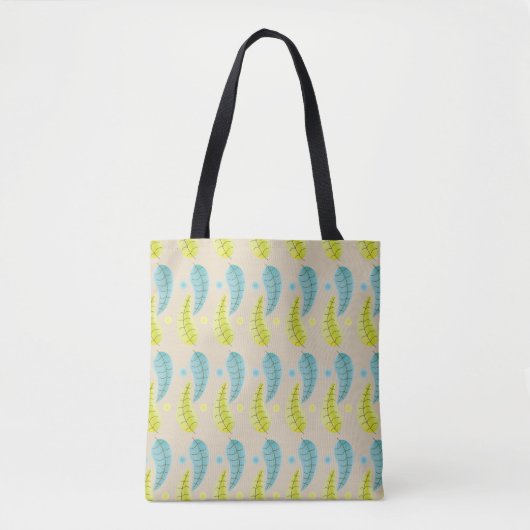 Vijftig - tas met Chartreuse en Aqua Leaves (Voorkant)