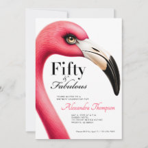 Vijftig Verbluffende Roze Flamingo 50ste Verjaarda