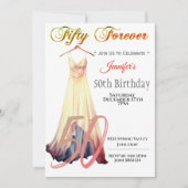 Vijftig voor altijd | Moderne jurk 50e verjaardag Kaart (Voorkant)