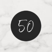 Vijftig | Zwart & Wit Modern 50e Verjaardag Foto Confetti (Kleine voorkant)