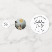 Vijftig | Zwart & Wit Modern 50ste Verjaardag Foto Confetti (Voorkanten)