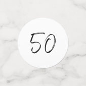 vijftig | Zwart & Wit Moderne 50e Verjaardag Foto Confetti (Kleine voorkant)