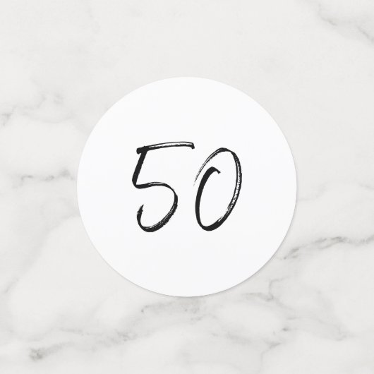 vijftig | Zwart & Wit Moderne 50e Verjaardag Foto Confetti (Kleine voorkant)