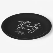 Vijftig zwarte moderne briefing 34e verjaardag P Papieren Bordje (Gekanteld)