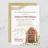 Vijftigers zijn Golden Jubileum Jukebox Kaart (Voorkant / Achterkant)