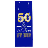 Vijftigste 50ste verjaardag wijnfles wijn cadeautas (Achterkant)