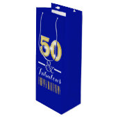 Vijftigste 50ste verjaardag wijnfles wijn cadeautas (Voorkant Gekanteld)