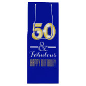 Vijftigste 50ste verjaardag wijnfles wijn cadeautas (Voorkant)