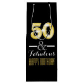 Vijftigste 50ste verjaardag wijnfles wijn cadeautas (Achterkant)
