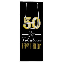 Vijftigste 50ste verjaardag wijnfles wijn cadeautas