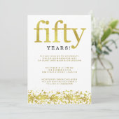 Vijftigste huwelijksverjaardag Nep gouden confetti Kaart (Staand voorkant)