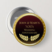 Vijftigste Jubileum Gold Medal Ronde Button 7,6 Cm (Voorkant /achterkant)