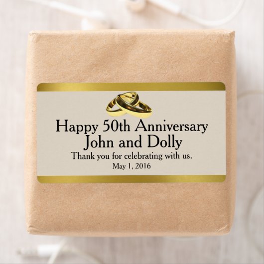 Vijftigste Jubileum mini wijnlabels Etiket (Insitu)