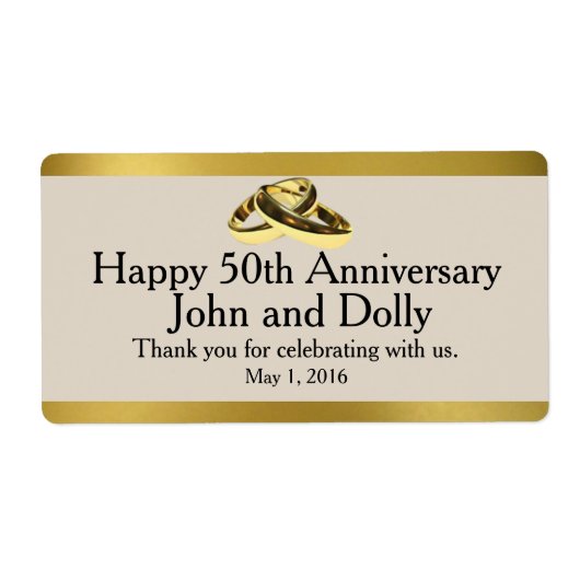 Vijftigste Jubileum mini wijnlabels Etiket (Voorkant)