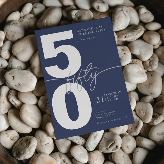 Vijftigste minimale moderne verjaardagsfeestje Nav Kaart