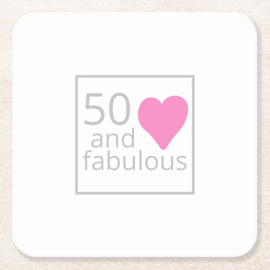 Vijftigste verjaardag 50 en Fab Simple Pink Birthd Kartonnen Onderzetters (Voorkant)