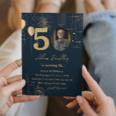 Vijftigste verjaardag ballonnen en vuurwerk kaart