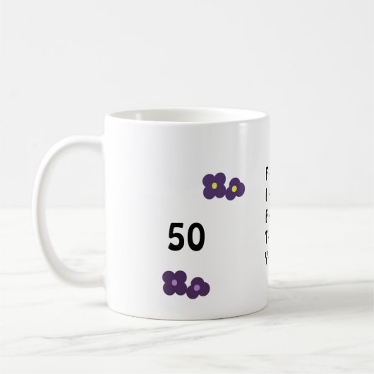 Vijftigste verjaardag koffiemok (Links)