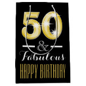 Vijftigste verjaardag mannen vrouwen medium cadeauzakje (Voorkant)