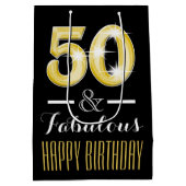 Vijftigste verjaardag mannen vrouwen medium cadeauzakje (Achterkant)