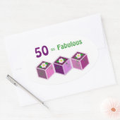 Vijftigste verjaardag ovale sticker (Envelop)