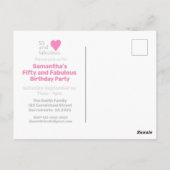  vijftigste verjaardag van de Fab Pink 50e verjaar Briefkaart (Achterkant)