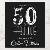 Vijftigste verjaardag viering van het leven wijn etiket (Enkel label)