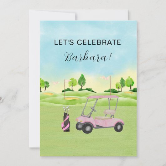 Vijftigste Verjaardagsfeest Golf Thema Uitnodiging (Achterkant)