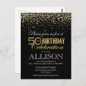 Vijftigste verjaardagsviering briefkaart (Voorkant / Achterkant)