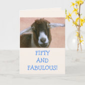 VIJFTIJD EN FABULOUS Cute Goat Birthday Kaart (Gele Bloem)