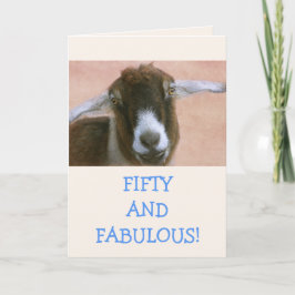 VIJFTIJD EN FABULOUS Cute Goat Birthday Kaart