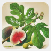  vijgen bruiloft gepersonaliseerd vierkante sticker (Voorkant)