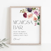 Vijgen en bessen Bloemen Baby shower Mimosa Bar Poster
