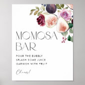 Vijgen en bessen Bloemen Baby shower Mimosa Bar Poster (Voorkant)